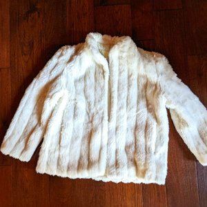 stylish fluffy white coat